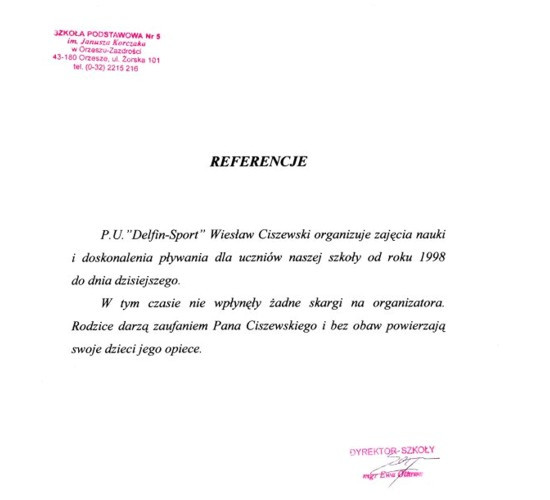 Referencje Delfin Sport Knurow 03