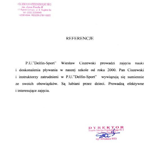 Referencje Delfin Sport Knurow 04