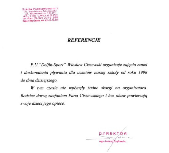 Referencje Delfin Sport Knurow 07